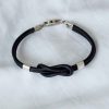 pulsera infinito con cordon cuero