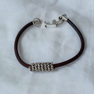 Pulsera Buso cordón piel (varios colores) 7 vueltas con cierre tanque
